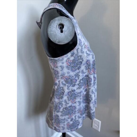 AEO American Eagle Outfitters Tank Top Grey  Size Extra Small XS Zip Paisley - Picture 4 of 7